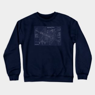 Yak17 Feather Blueprint Crewneck Sweatshirt